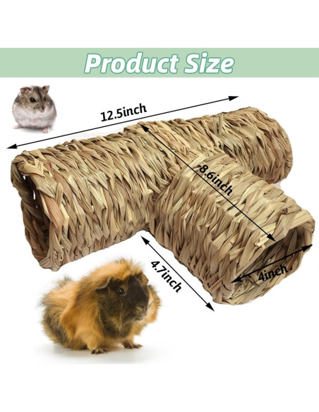 Túnel de Hierba Hamiledyi para Hámster y Pequeñas Mascotas 31.75cm
