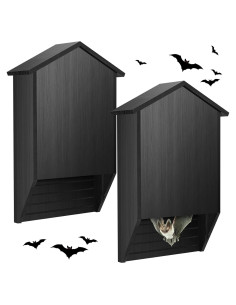 Casa para Murciélagos Wenqik de Madera de Cedro 2 Cámaras