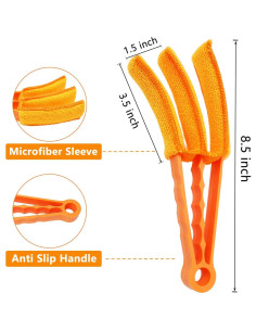 Limpiador de Persianas BAIDOON 2 Piezas con 10 Mangas Microfibra 2