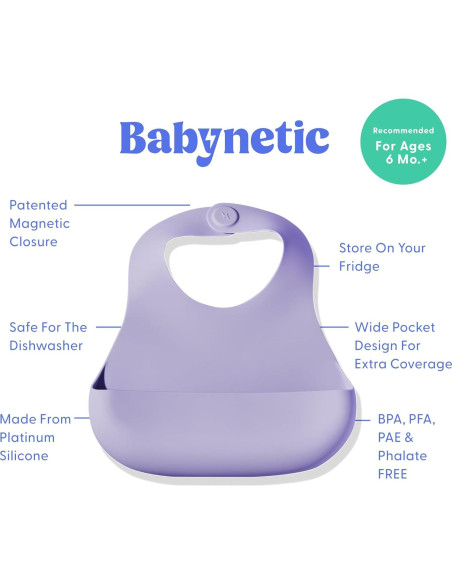 Babero de Silicona Magnético A Prueba de Lavavajillas 142g