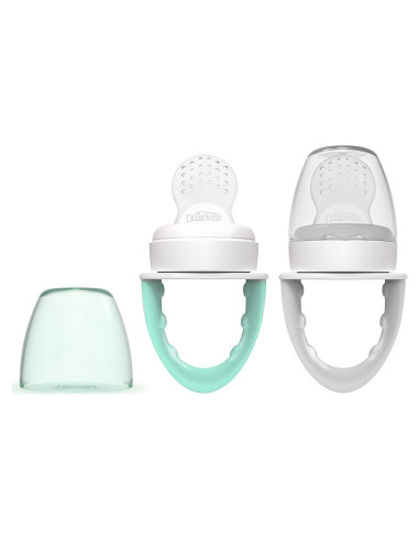 Alimentador de Silicona Dr. Brown's Fresh Firsts 2 Piezas Menta y Gris