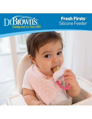 Alimentador de Silicona Dr. Brown's Fresh Firsts 2 Piezas Menta y Gris