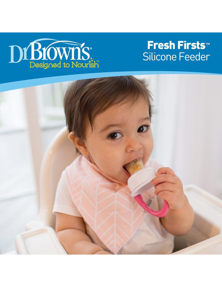 Alimentador de Silicona Dr. Brown's Fresh Firsts 2 Piezas Menta y Gris