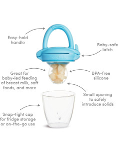 Alimentador de Silicona Munchkin para Bebés - 2 Piezas Azul/Menta 2
