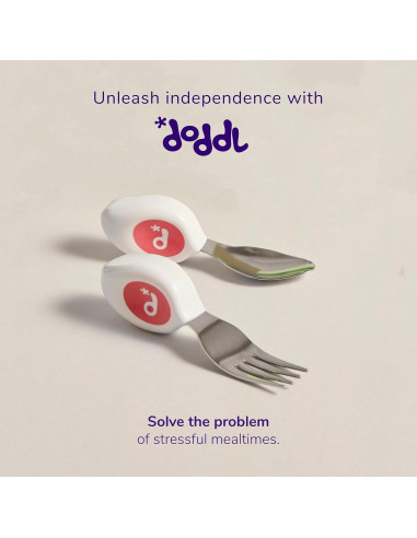 Juego de Utensilios Doddl para Niños - Tenedor y Cuchara Aqua