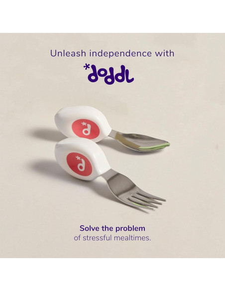 Juego de Utensilios Doddl para Niños - Tenedor y Cuchara Aqua Juego de Utensilios Doddl para Niños - Tenedor y Cuchara Aqua