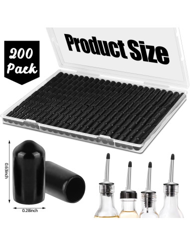 RYKOMO 200 Tapas de Vertedor de Goma para Botellas de Licor