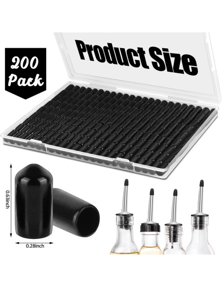 RYKOMO 200 Tapas de Vertedor de Goma para Botellas de Licor