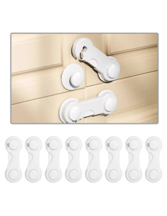 Cerraduras Adhesivas para Gabinetes - Seguridad Infantil - 8 Piezas