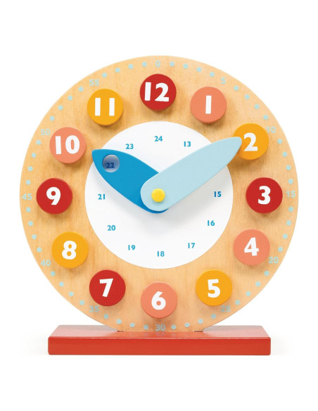 Reloj de Enseñanza Mentari - Juguete de Madera 19.3x20.5cm