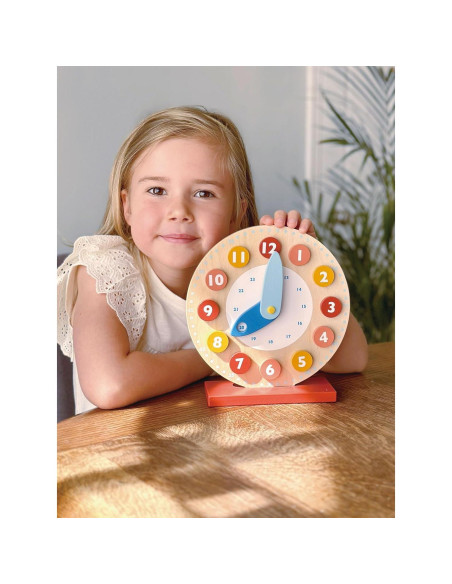 Reloj de Enseñanza Mentari - Juguete de Madera 19.3x20.5cm