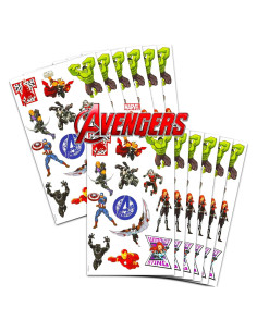 Stickers de Avengers para Niños - Paquete de 12 Hojas