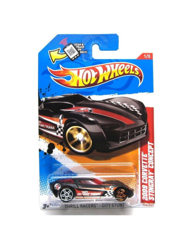 Hot Wheels 2012 Thrill Racers Corvette Stingray Negro 1:64