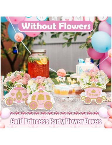 6 Cajas de Golosinas Princesa Teling Carroza Rosa 14x12x10cm