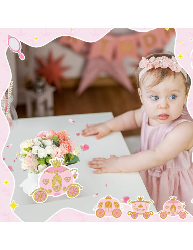 6 Cajas de Golosinas Princesa Teling Carroza Rosa 14x12x10cm