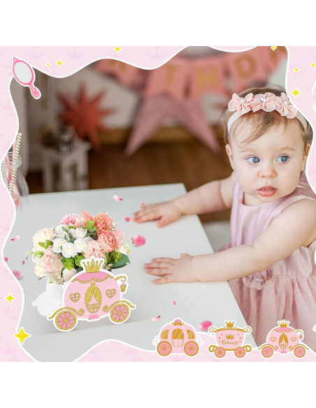 6 Cajas de Golosinas Princesa Teling Carroza Rosa 14x12x10cm