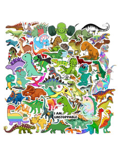 100 Pegatinas de Dinosaurios Hebraeos Impermeables para Niños