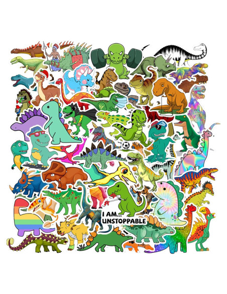 100 Pegatinas de Dinosaurios Hebraeos Impermeables para Niños