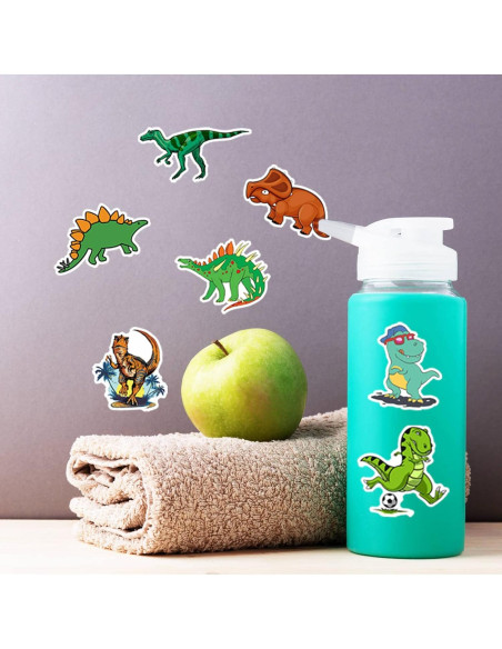100 Pegatinas de Dinosaurios Hebraeos Impermeables para Niños