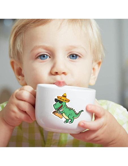 100 Pegatinas de Dinosaurios Hebraeos Impermeables para Niños