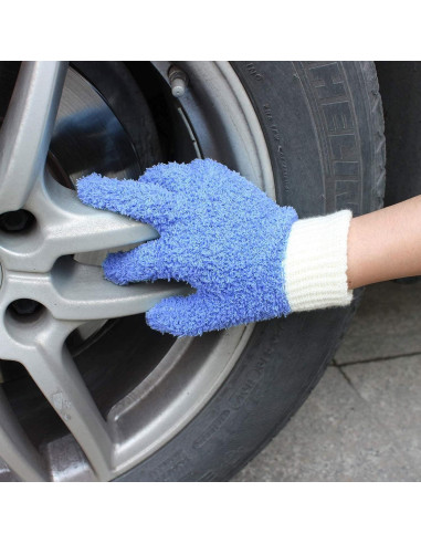 Guantes de Microfibra MIG4U Reutilizables Azul 1 Par S/M