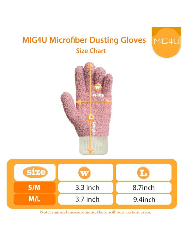 Guantes de Microfibra MIG4U Reutilizables Azul 1 Par S/M