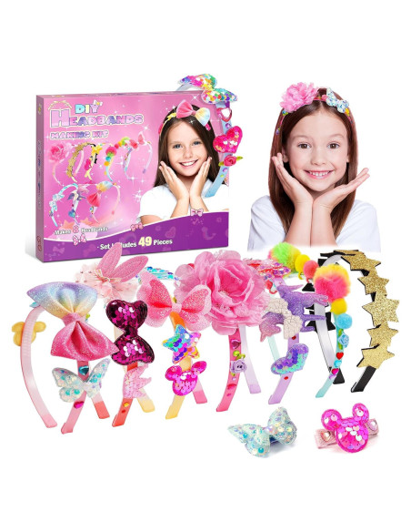 Kit de Diademas DIY SYOKZEY - 49 Piezas para Niñas 3-12 Años