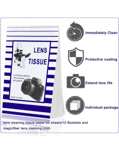 500 Hojas Papel Limpieza Lentes + 2 Paños Microfibra Outus 2