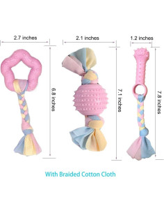 Juguetes para Cachorros Volacopets - Paquete de 4 Rosa 2