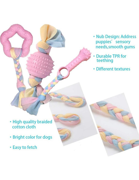 Juguetes para Cachorros Volacopets - Paquete de 4 Rosa Juguetes para Cachorros Volacopets - Paquete de 4 Rosa