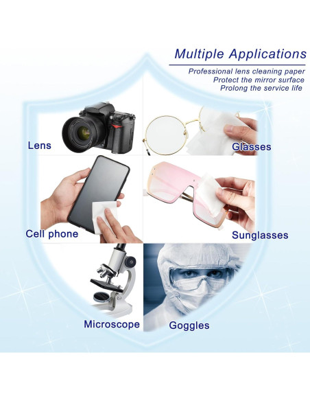 500 Hojas Papel Limpieza Lentes + 2 Paños Microfibra Outus