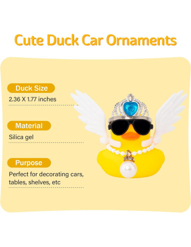 Patito de Coche Decorativo Wonuu con Gafas y Alas 6cm