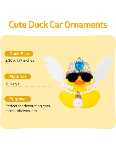Patito de Coche Decorativo Wonuu con Gafas y Alas 6cm