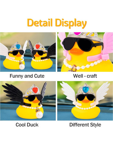 Patito de Coche Decorativo Wonuu con Gafas y Alas 6cm