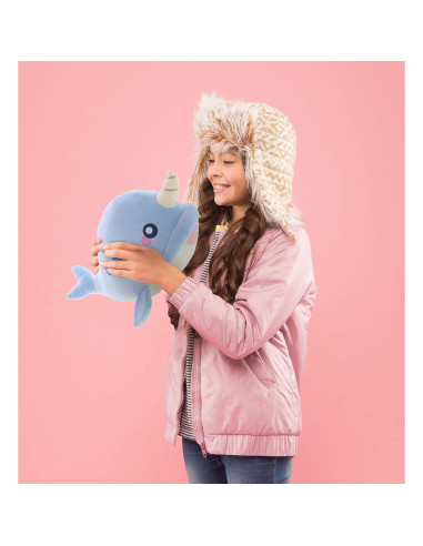 DolliBu Narval Azul Juguete de Peluche Suave 29.85 cm