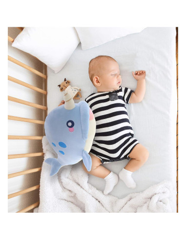 DolliBu Narval Azul Juguete de Peluche Suave 29.85 cm