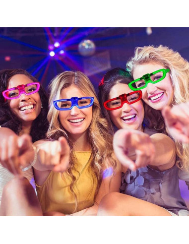 25 Gafas LED Brillantes para Fiesta - 5 Colores Neón