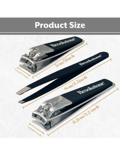 Juego de Cortauñas Brookstone - Acero Inoxidable, Estuche y Pinzas 2