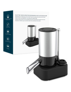 Aerador de Vino Eléctrico KITCHENDAO 2-en-1 con Tapón 2