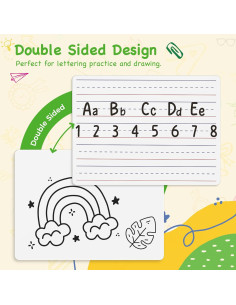 Ohuhu 25 Pizarras Blancas Dobles 22.86x30.48 cm con Marcadores 2