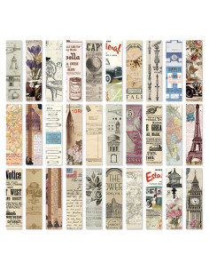 30 Marcadores Vintage Genérico de Cartón para Lectura