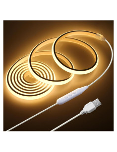 Cinta LED COB 2M Blanca Cálida USB Samsion 320 LEDs/M