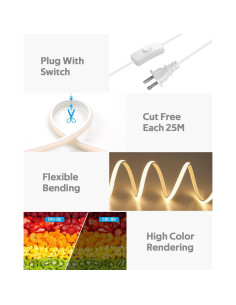 Tira de Luz LED COB 30M 8640 LEDs 3000K IP67 Shenzhen 2