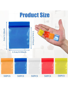 250 Mini Bolsas Plásticas Transparentes SNIRFAQM 2.5x3 cm Cierre Cremallera 2