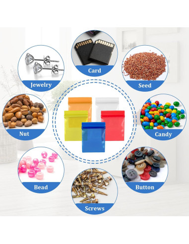 250 Mini Bolsas Plásticas Transparentes SNIRFAQM 2.5x3 cm Cierre Cremallera