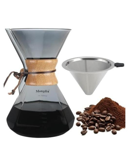 Cafetera de Goteo Mongdio 1000ml con Filtro Acero Inoxidable