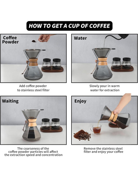 Cafetera de Goteo Mongdio 1000ml con Filtro Acero Inoxidable