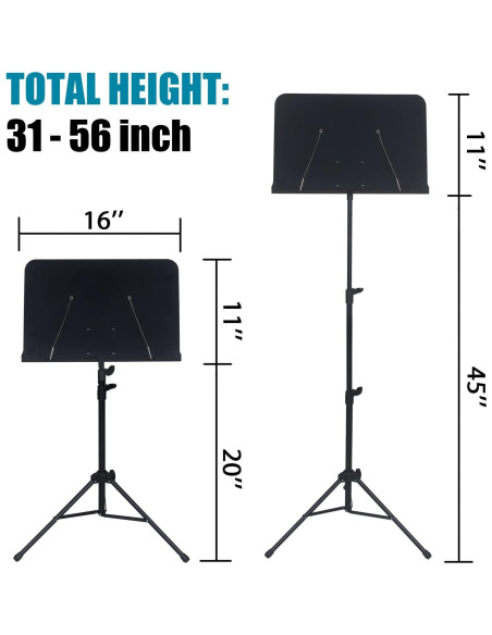 Soporte de Partituras GLEAM GMS-88 Ajustable y Portátil