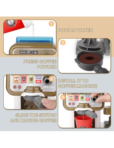 Juego de Imaginación de Café de deAO con Caja Registradora