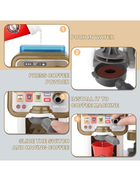 Juego de Imaginación de Café de deAO con Caja Registradora